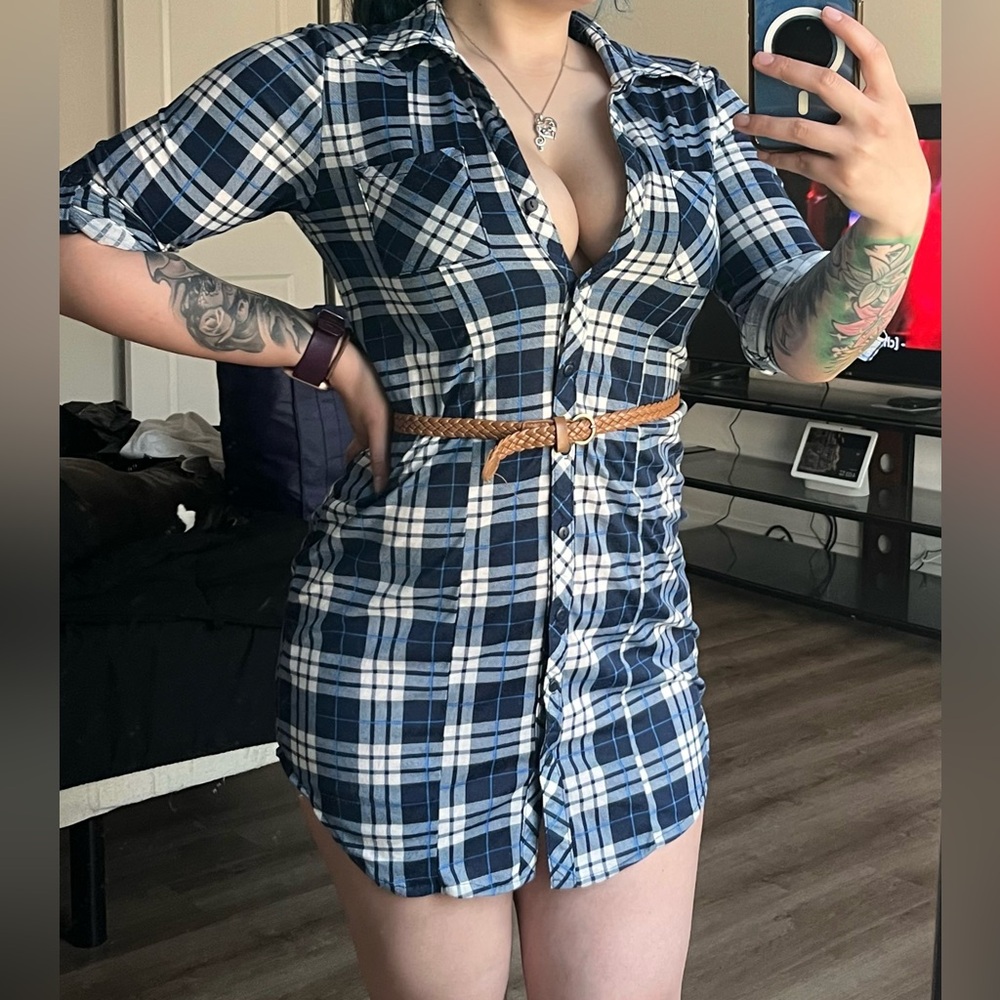 Fashion nova plaid tunic dress